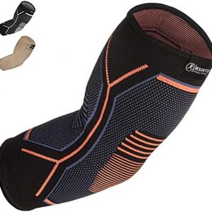 Kunto Fitness Elbow Brace Compression Support Sleeve (Shipped From USA) for Tendonitis, Tennis Elbow, Golf Elbow Treatment - Reduce Joint Pain During Any Activity!