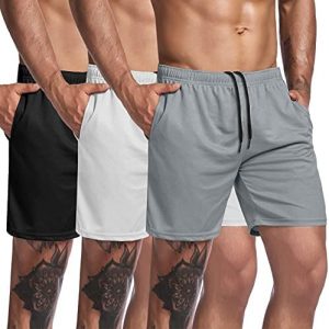 COOFANDY Men's 3 Pack Workout Gym Shorts Mesh Athletic Shorts Lightweight Bodybuilding Training Short Pants with Pockets